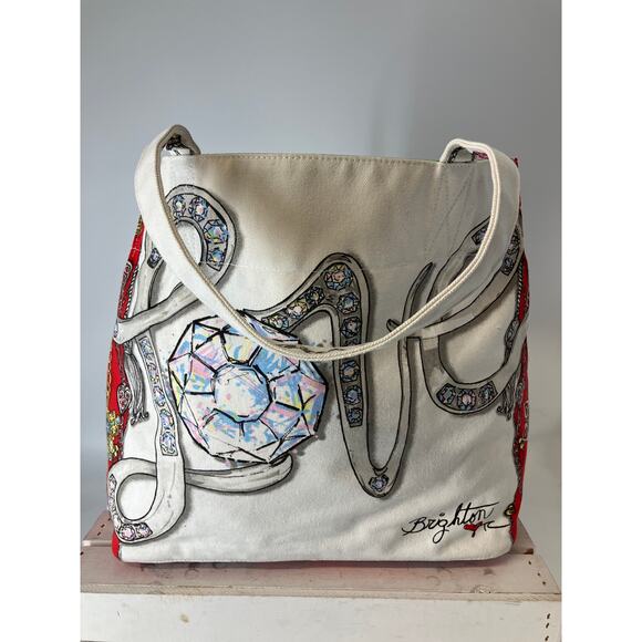 BRIGHTON (XXL) CANVAS WOMENS "ALL THAT GLITTER TOTE" - Picture 4 of 12